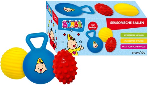 Bumba ensemble de balles sensorielles jouet pour bébés et tout-petits rouge-3