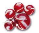 Don Juan knikkers rooster set - glazen speelknikkers 21 stuks