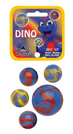 Don Juan Dino knikkers glas 42mm kleurrijk speelgoed