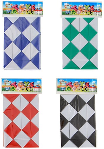 Buigfiguur 3D-puzzel kunststof rood-wit speelgoed puzzel