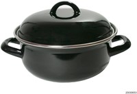 Braadpan emaille zwart - braadpan 22 cm 3 liter staal PFAS-vrij