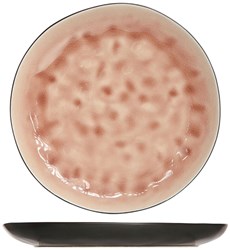 Assiette à dessert céramique ronde laguna old rose 20 cm design rose