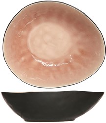 Bol en céramique rose ovale Laguna Old Rose design moderne 20x16,5 cm