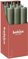 Bolsius dinerkaarsen XL rustiek olijfgroen 23 cm 15 branduren vegan