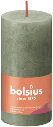 Bolsius bougie pilier rustique vert olive 10 cm cire végétalienne déco