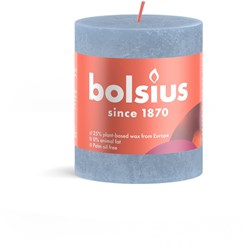 Bolsius bougie pilier rustique Sky Blue 8x6,8 cm décoration bougie