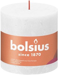 Bougie pilier rustique Bolsius blanche 10x10 cm cire végane déco