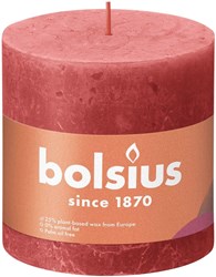 Bolsius bougie pilier rustique rose 10 cm - bougie décorative longue durée