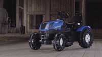 Rolly Toys traptractor New Holland T7 blauw zwart met verstelbare zitting-2
