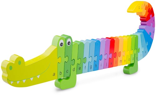 New Classic Toys houten alfabet puzzel krokodil - educatief speelgoed