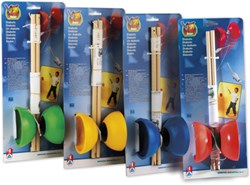 Androni Giocattoli diabolo speelgoed rood met houten stokken