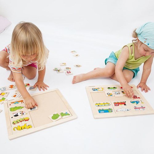 Beleduc puzzle animaux en bois Match & Mix animaux 30 pièces enfant