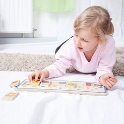 Beleduc puzzle train en bois jouet éducatif d'association pour enfants