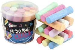 Creative Craft Group stoepkrijt emmer 15 stuks kleurrijk buitenspeelgoed
