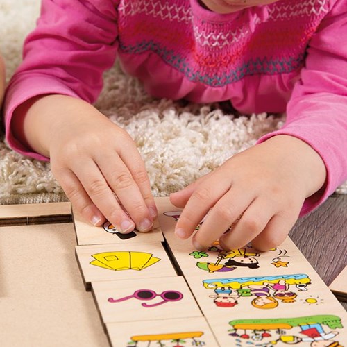 Beleduc puzzle en bois saisons jouet éducatif 12 pièces-3