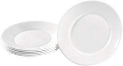 Eduplay assiette petit-déjeuner verre blanc lot de 6 - vaisselle adaptée aux enfants