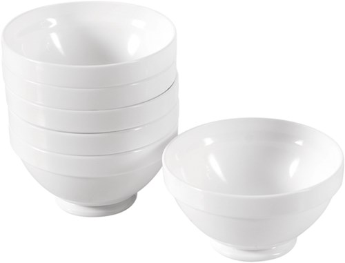 Eduplay bol en verre bol à céréales blanc lot de 6 - verre résistant