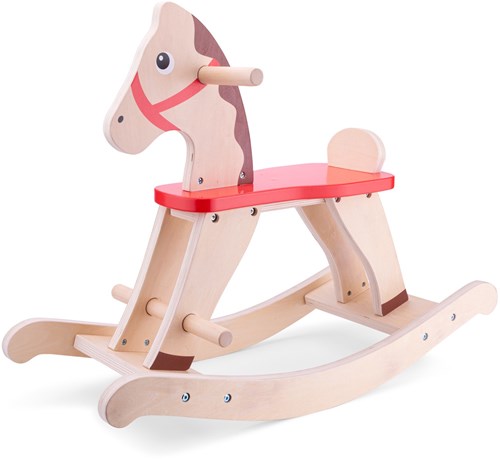 New Classic Toys hobbelpaard hout - naturel - schommelpaard speelgoed