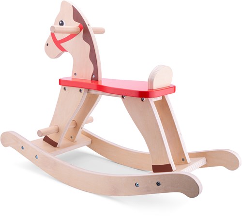 New Classic Toys hobbelpaard hout - naturel - schommelpaard speelgoed-3