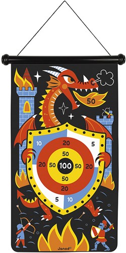 Janod jeu de fléchettes - Cible magnétique dragon pour enfants