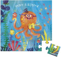 Janod puzzelkaart verjaardagskaart octopus - educatief speelgoed