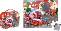 Janod puzzel brandweer - kartonnen legpuzzel 24 stukjes kind-2