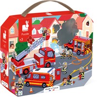Janod puzzel brandweer - kartonnen legpuzzel 24 stukjes kind