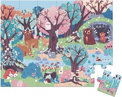 Janod Magische Puzzel - Bos dieren - Glow in the dark puzzel 24 stukjes