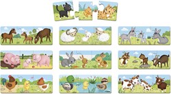 Janod puzzelspel - dierenfamilie Trionimo - educatief karton speelgoed
