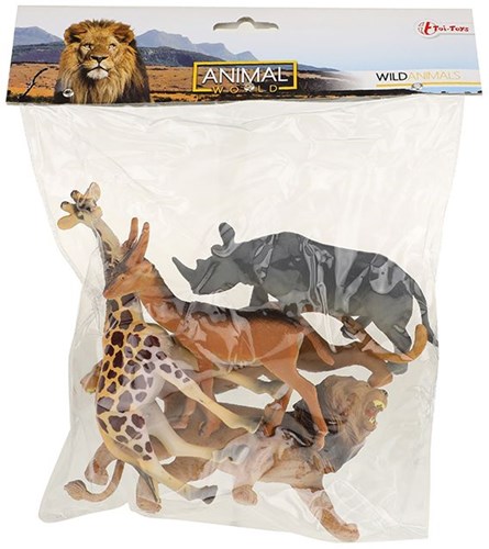 5 Wilde dieren in zak 34921Z