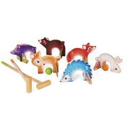 Janod Jeu de croquet animaux de la forêt - Jouet en bois pour enfants