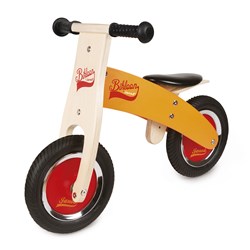 Janod loopfiets - houten Bikloon oranje - verstelbaar zadel en luchtbanden