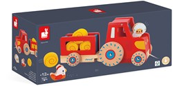 Janod Boerderij - Houten Trekfiguur Tractor met Dieren