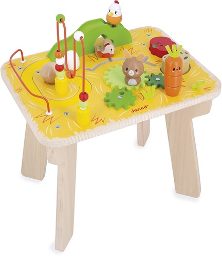 Janod Ferme - Table d'activités en bois pour tout-petits et motricité