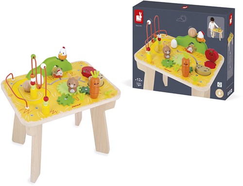 Janod Ferme - Table d'activités en bois pour tout-petits et motricité-2