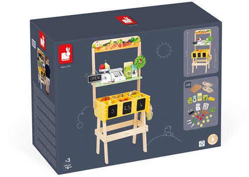 Janod houten boerderijwinkel - speelgoed marktkraam met accessoires