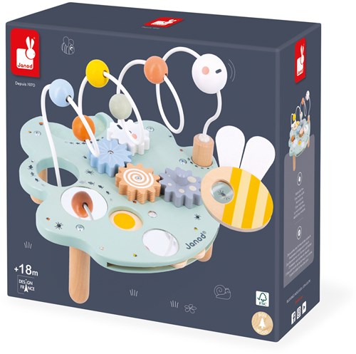 Janod Sweet Cocoon - Houten Activiteitenblad voor peuters - Educatief speelgoed