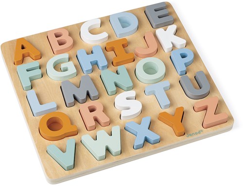 Janod Sweet Cocoon puzzle de forme en bois Alphabet - 26 pièces