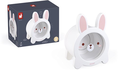 Janod tirelire - lapin en bois avec fenêtre transparente pour enfants-3