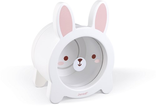 Janod tirelire - lapin en bois avec fenêtre transparente pour enfants