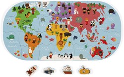 Janod badspeelgoed - wereldkaart - educatief puzzelspel voor in bad
