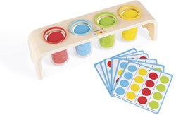 Janod educatief houten kleuren sorteren spel - motoriek speelgoed vanaf 2 jaar
