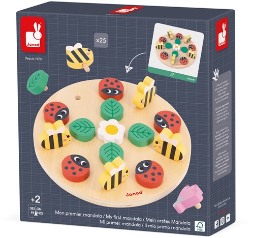 Janod - Mandala Speelgoed De Tuin - Creatief Tekenset voor Kinderen