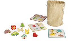 Janod jeu éducatif en bois - jeu de mémoire tactile pour enfants