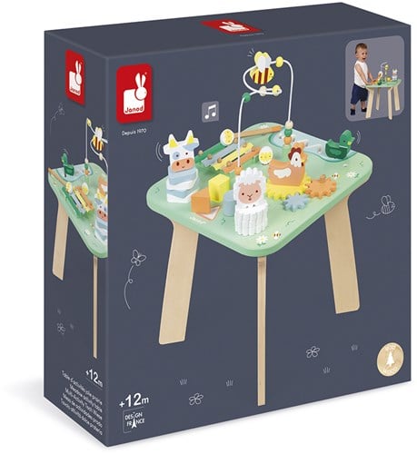 Janod table d'activités en bois - jouet éducatif pour tout-petits - la prairie-2