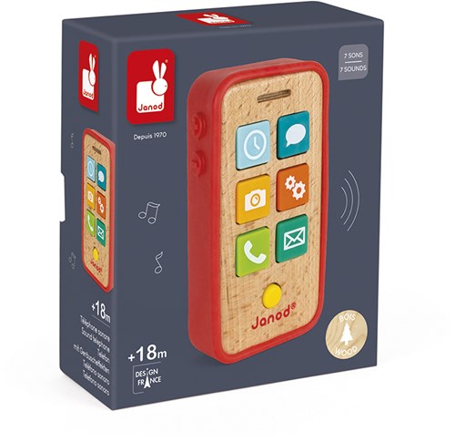 Janod houten speelgoed telefoon met geluid - interactief kinderspeelgoed-2