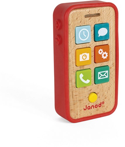 Janod houten speelgoed telefoon met geluid - interactief kinderspeelgoed