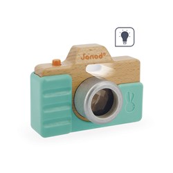 Janod houten speelgoedcamera met geluid en flits - voor kinderen