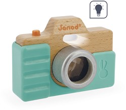 Janod houten speelgoedcamera met geluid en flits - voor kinderen