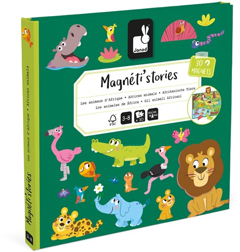Janod magneetset Afrikaanse dieren - Magneti Stories educatief speelgoed